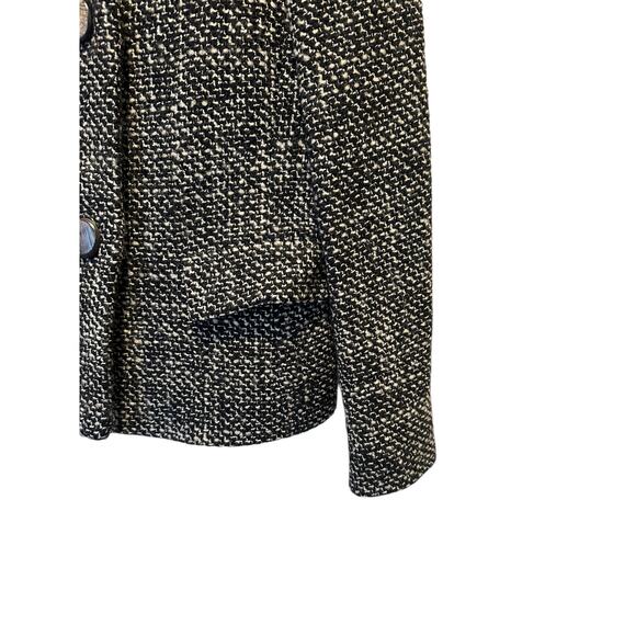 Vintage Max Mara Black Tweed Classic Blazer Jacket Size 8 - Picture 6 of 14